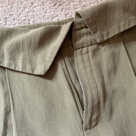 Mango MNG Suit Folded Waist Trousers, US Size XXS, Olive Green - Picture 3 of 4